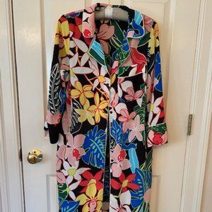 Zara TRF Outerwear Hawaiian oversized rayon coat pockets medium kimono